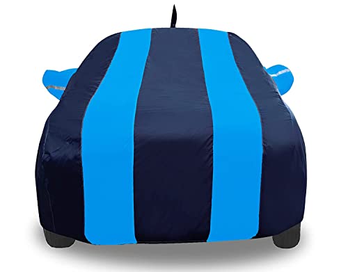 Image of Auto Hub Car Cover Compatible with Maruti Swift (Model : 2013-2017) with Antenna & Mirror Pocket, Weather Proof, Triple Stitched, Swift Car Cover- Navy-Blue
