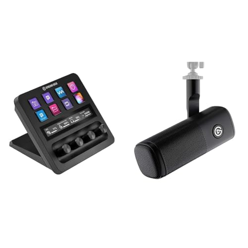 Elgato Audiomixing-Bundle - Audiomixer, Studio-Controller, Dynamisches XLR-Mikro für Podcasting, Streaming, Broadcasting, Gaming, anpassbare Touch-Leiste, Drehreglern und LCD-Tasten, Mac/PC