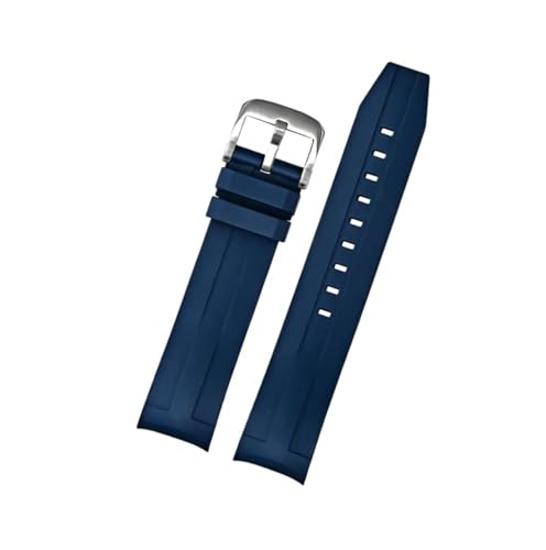 Bracelet FKM 21mm pour Tissot Seastar 1000 résoud le problème d'interstice curved end bleu
