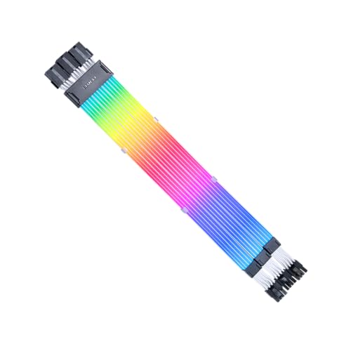 Image of Lian Li Strimer Wireless 3x8-Pin GPU RGB Power Extension Cable, 2.4GHz Wireless Lighting Control, 410mm (16.14 in) 12 Light Guides, Controller Required (Not Included) (PW12-1W)