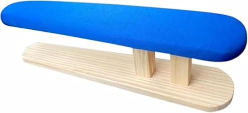 Rosoy 無垢材ベンチ台、ミニプロ台 、長方形スツール、袖/襟/子供用ズボンのための家庭用デスクトップツール 調節可能な台 耐熱 コンパクト 長袖用 マット 洗える布カバー付き 衣類、靴下、袖、袖口、襟用 (ブルー)