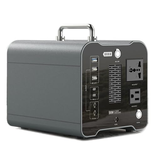 HTDRE Estación de energía portátil de 500 W con Toma de Corriente CA de 220 V/220 V, generador Solar inversor para Camping, Aventuras al Aire Libre, Viajes y emergencias (220 V)