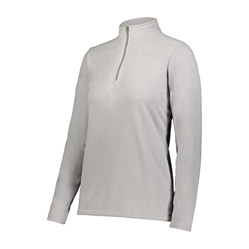 Augusta Sportswear Ladies Micro-Lite Fleece 1/4 Zip Pullover Athletic Grey L