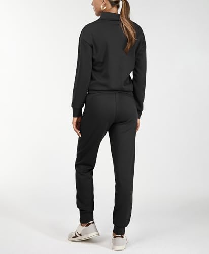 AFITNE Women's 2 Piece Outfits Sweatsuits Long Sleeve Tracksuit Casual Lapel Half Zip Sweatshirt Joggers Sweatpants Set2
