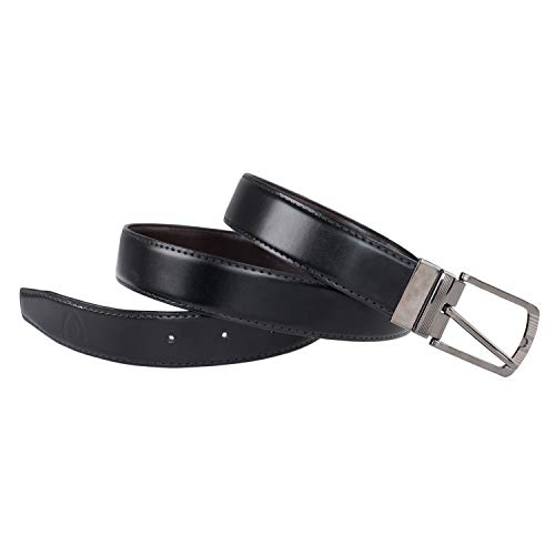 Image of Keviv PU-Leather Formal, Casual & Reversible Belts For Men (Black /Brown) (GB-)