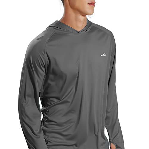 Image of Men's UPF 50+ Long Sleeve Sun Shirts UV Protection Hoodie Rash Guard Hiking Fishing Swim T Shirt