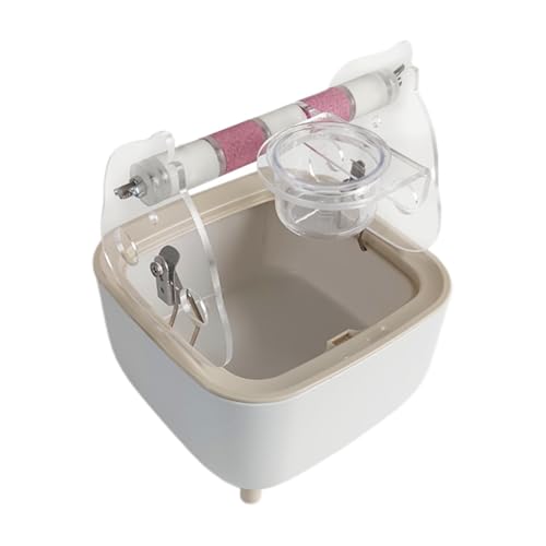 Generic Parrot Training Toilet Stand Bird Perch with Waste Bin Gym,Portable,Training Toy Dropping Station Parrot Perch for Parakeets, Pink