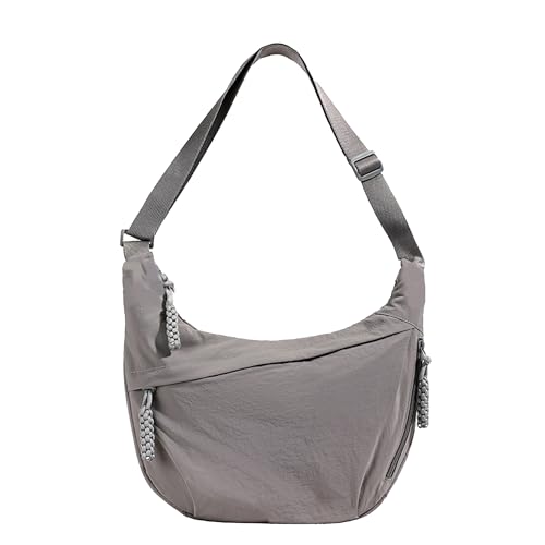 Image of Crescent Shoulder Bag Nylon Crossbody Bag for Women Nylon Hobo Bags Slouchy Sling Purse Dumpling Bags