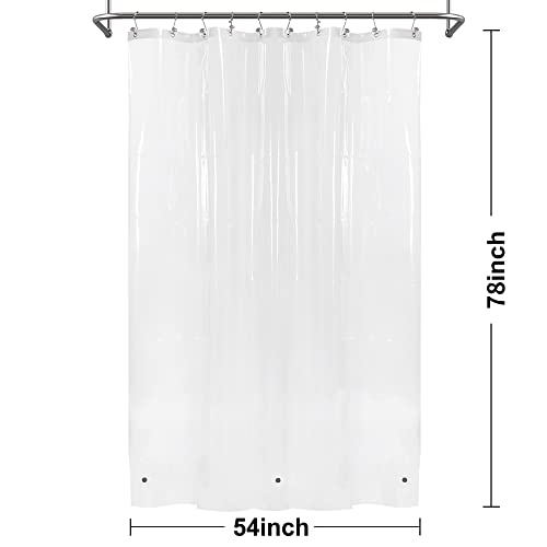 Image of Barossa Design 54x78 Inch Stall Shower Curtain /Liner 8G Heavy Duty Clear PEVA, 3 Bottom Magnets, Waterproof, PVC Free, Metal Grommets (Pack of 2)