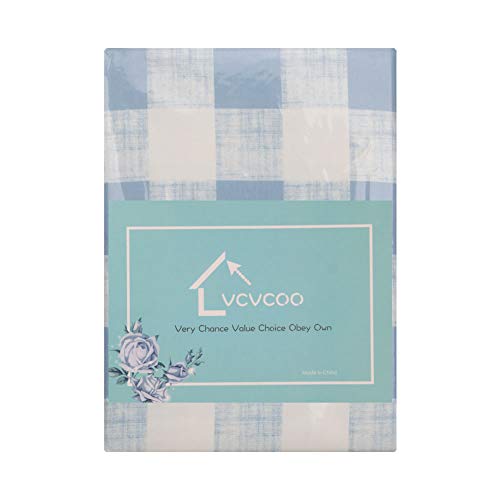Vcvcoo Checkered Spillproof Tablecloths For Rectangle/Oblong Tables 60 X 84 Inch,Indoor Outdoor Picnic Dinner Farmhouse Table Cover, Blue And White Gingham Durable Table Cloth Washable #TOP4