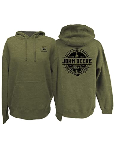 John Deere Olive Green Spark Plug Quality Parts & Service Hoodie Sweatshirt Sizes S M L XL XXL 3XL