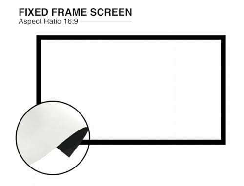 Image of Fixed Frame Projector Screen 16:9 Aspect Ratio, 1.2 Gain Active 3D 4K Ultra HD Projection Screen for Classroom, Office & Home Theater (Bright White 4K, 120 Inch)