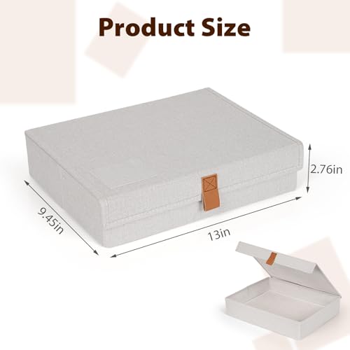 Image of Flenpptly Decorative Photo Storage Box, Photo Boxes Storage with Lids Keepsake Box to Store Pictures, Envelope, Scrapbook Supplies Comes with Business Card Frame to Mark (Small)