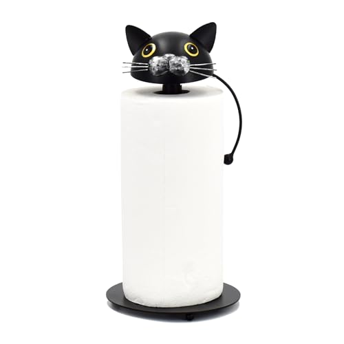 WDLFCGC Paper Towel Holder - Black Cat Paper Towel Holder Countertop for Kitchen Dining Table Home Decor, Perfect for Cat Lovers (Black Cat)