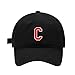 LexiuYibai Mens Baseball Caps Embroidered Athletic Letter C Adjustable Dad Hat Washed Cotton (Black,7 1/2)