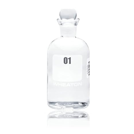 Wheaton 227497-06 BOD Bottle, 300mL, Robotic Stopper, Numbered 121-144, 69mm Diameter x 165mm Height (Case Of 24)