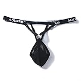 HAVBX Mens Sexy Lace G String Underwear, Male T-back Thongs Sheer Bulge Pouch Panties Sissy Lingerie (US, Alpha, One Size, Regular, Regular, Black)