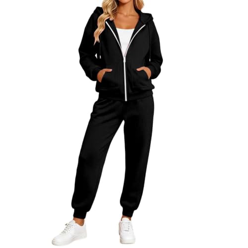 Womens Sweatsuits 2 Piece Set Jogging Suits Zip Up Hoodie And Joggers | Zip Up Hoodie Set,Cozy Airport Outfits,Casual Sweat Sets For Fall And Winter,Full Zip Pullover And Sweatpants With Pockets - image 5