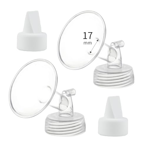 Image of Momstouch 17mm Flange and Duckbill Valve Compatible with Spectra S1 S2 9 Plus Breastpump Replacement to Spectra Pump Parts, Not Original, Replace Spectra Accessories.