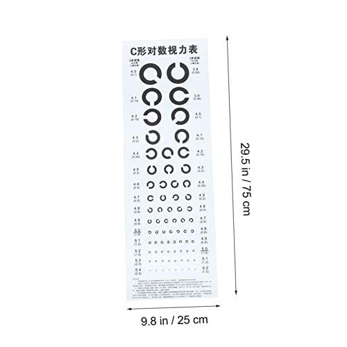 HOMOCONO 5 Sheets C- Type Visual Chart School Eye Chart Professional C-Type Vision Chart Wall Visual Chart C-Type Eye Chart Visual Examination Chart Standard Wall Eye Chart PVC