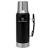 DelCampoXT Mate Thermal Flask Termo with Tapa Vaso Cup Lid – 1.2L (67.6 oz) Stainless Steel Vacuum Insulated Bottle – Keeps Drinks Hot for Hours – Flask/Termo Mate for Mate Drink, Coffee, Tea.