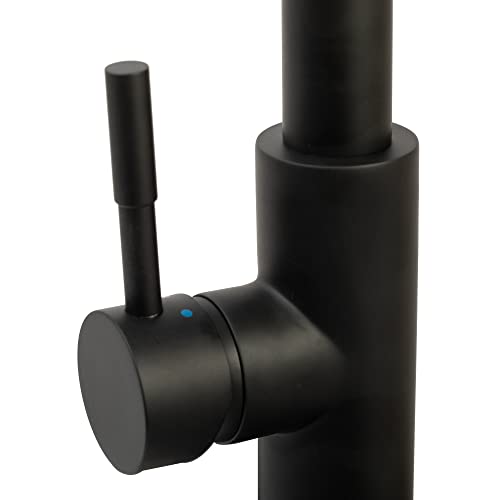 Image of Dura Faucet DF-MK504SLK-MB RV Pull-Down Kitchen Faucet (Matte Black) | High-arc spring pull-down kitchen faucet for RV and camper galleys. Matte Black finish.