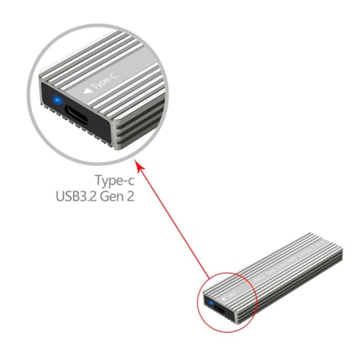 Caja metálica para SSD M.2 con disipador y USB 3.2 Tipo-C miniatura 6