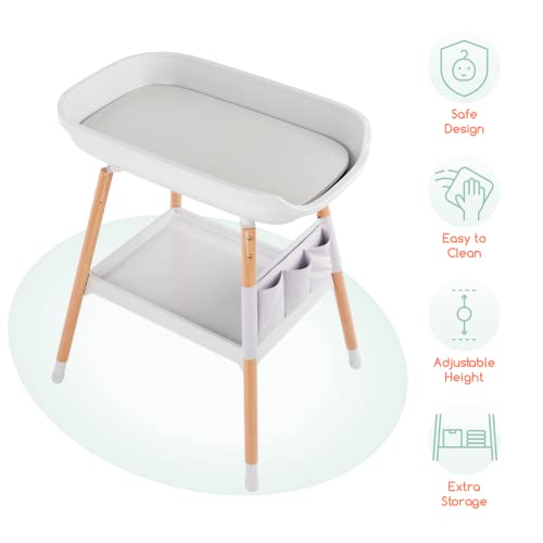 Children Of Design Deluxe Diaper Changing Table - Portable Baby Changing Station & Organizer, Nursery Furnitue Tables With Storage Shelf And Changing Pad Included #TOP6