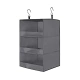 Organizador de Clóset Colgantede 3 Estantes, Estantes Colgantes de Tela Gruesa, Estantes Plegables para Colgar en el...