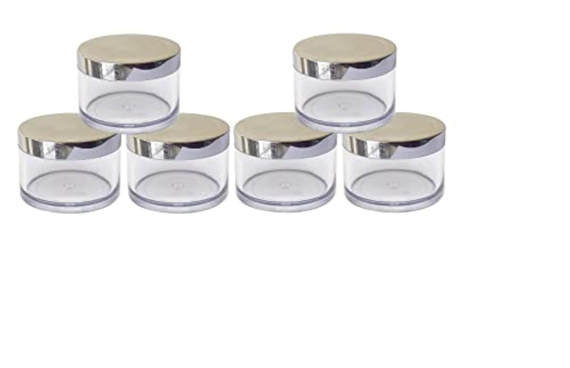 50 gm Empty Acrylic Clear Cosmetic Container with Silver Lid