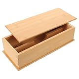 STOBAZA Estuche de Natural con Tapa, Organizador Compacto para Cubiertos, Caja Multiusos para Cocina, Restaurantes y Picnics, 28 X 12,5 X 8 Cm