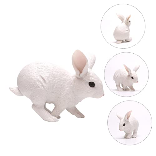 Toyandona Home Decor 1Pc White Rabbit Ornament Model Ation Basket Decor Artificiales Para Resin Crafts Animal Statues Animal Figurine Outdoor Pvc White Miniatures #TOP7