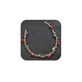 Brihasory Christmas Rhinestone Headband Green Red Crystal Wedding Hair Accessories for Brides Handmade Tiaras for Women and Girls Party Prom Hair Gems Bridal Headpieces for Wedding Bridesmaid Gifts