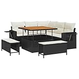 【Élégance extérieure polyvalente】 Cet ensemble de canapé de jardin modulable est un ajout magnifique pour tout jardin ou terrasse. Son style moderne, avec des lignes épurées et peu d’ornementation, s’intègre parfaitement dans divers espaces extérieurs. Fait en poly rattan et en bois d'acacia, il a un look qui déchire et ses matériaux résistants aux UV garantissent qu'il reste beau même après une exposition prolongée au soleil.