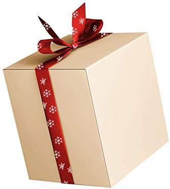 Christmas Ribbon for Gift Wrapping - 2 Rolls Ribbons Snowflake Printed 21.8 Yard/22M 1cm Wide for DIY Crafts Xmas Tree Decor Craft Wedding Birthday Festival Gifts Wrap Party Decorations(Red & Green)