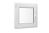 Kunststoff Fenster Dreh/Kipp 60 cm x 60 cm Anschlagrichtung Links inklusive Fenstergriff