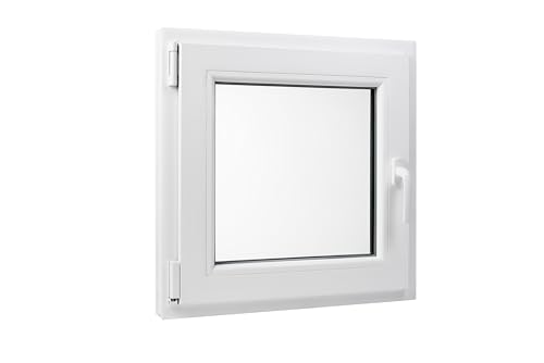 Kunststoff Fenster Dreh/Kipp 60 cm x 60 cm Anschlagrichtung Links inklusive Fenstergriff