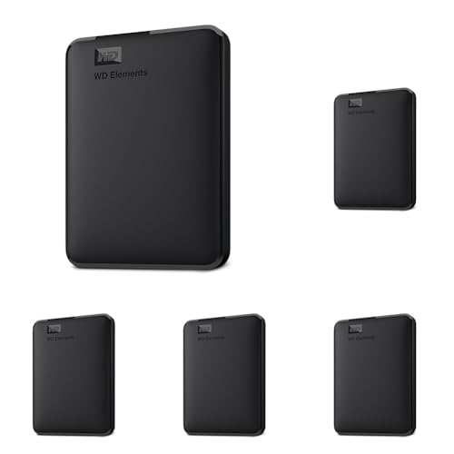 Image of Western Digital WD 5TB Elements Portable External Hard Drive for Windows,USB 3.2 Gen 1 /USB 3.0 for PC & Mac,Plug and Play Ready - WDBU6Y0050BBK-WESN,(Pack of 5)