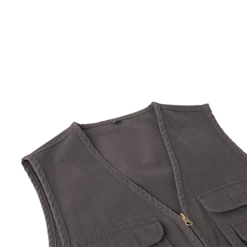 Men's Zip Up Utility Fishing Vest Lightweight Outdoor Work Safari Travel Photo Cargo Vest with Multi-Pockets,Casual2