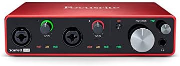 Focusrite Scarlett 4i4 3rd Gen USB Audio Interface for Recording, Songwriting, & Streaming High-Fidelity, Studio Quality Recording, with Transparent Playback