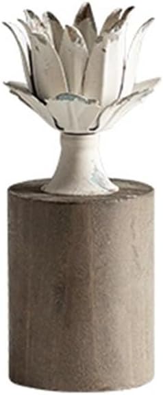 Candleholders Vintage Distressed Wooden Candlestick Ornaments Elegant Candle Holder for Wedding Christmas Party Home Decoration(Small)