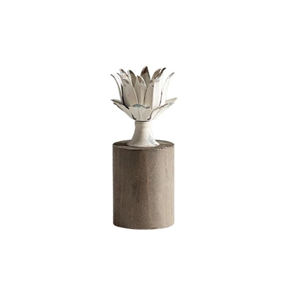 Vintage candle holder Vintage Distressed Wooden Candlestick Ornaments Elegant Candle Holder For Wedding Christmas Party Home Decoration(Small)