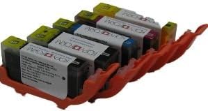 Set of 5 Edible ink cartridges for Canon printer models IP4850, IP4950, MG5150, MG5250, MG5350