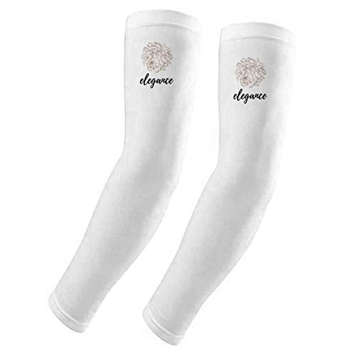 Gant protection UV soleil et manchons respirants motif ligne de dessin plante