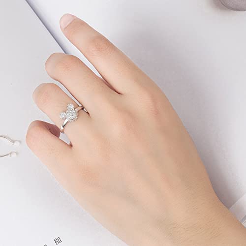 Fashion 925 Silver Ring Female Matte Design Mickey Rings 6-9# Size Real Solid Silver Glamour Jewelry Birthday Gift For Women4