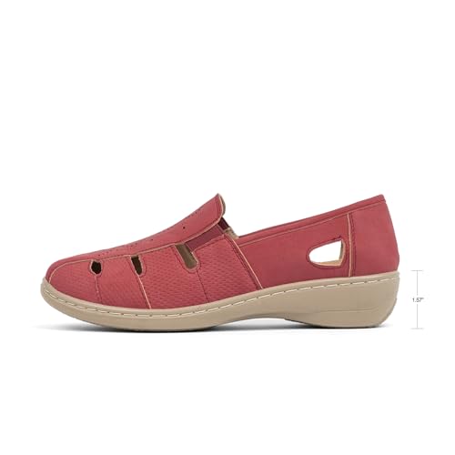 Image of VJH confort Women's Flat Shoes, Slip-on Round Toe Light Weight Comfort Casual Walking Shoes