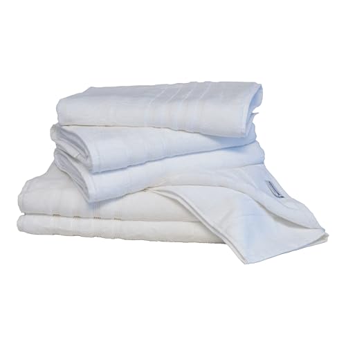 Mosobam Hotel Luxury Bamboo-Cotton, paquete de 6 piezas de baño mixto de 1000 g/m² de 28 x 44 de 20 x 34 y 700 g/m² de toallas de baño de 35 x 70 y toallas de baño de 30 x 58 pulgadas, color blanco