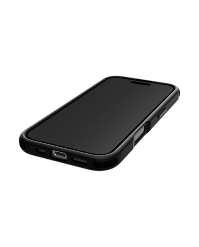 Image of DailyObjects Polycarbonate Case for iPhone 16 Pro Compatible with Mag-Safe Wireless Charging | Black Hybrid Magnetic Armour Slim Shockproof Back Cover