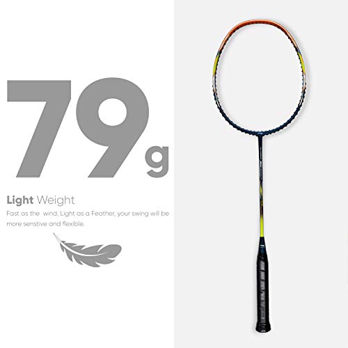 Image of Li-Ning G - Force Superlite Carbon Fibre Badminton Racket with Full Racket Cover | Head-Heavy, Lightweight Power Racket for Attack-Focused Players | 78 Grams | Maximum String Tension - 30lbs