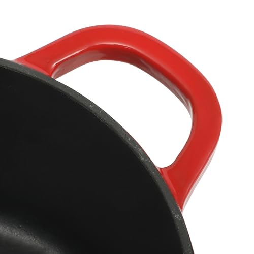Image of Crock Pot Artisan 3-Quart Round Cast Iron Dutch Oven With Oven Safe Borasilicate Lid - Red